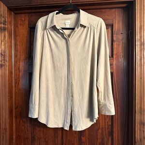 Chico's Light Tan Button-Up Blouse